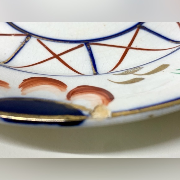 19th Century Antique Gaudy Welsh Dowsywales Pattern 6” Round Hand Painted Plate - Picture 4 of 13